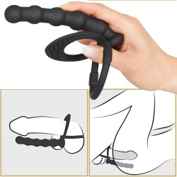 Cock & ball ring met dildo van Black Velvets - or-05335560000