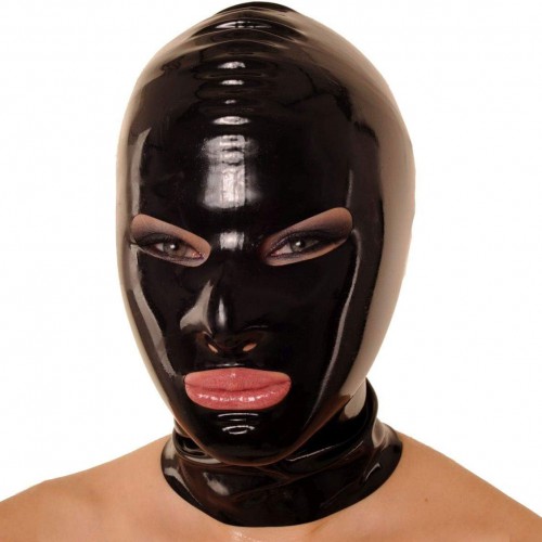 Latex Mask with Open Eyes, Mouth and Nose with Zip - le-ab4022z