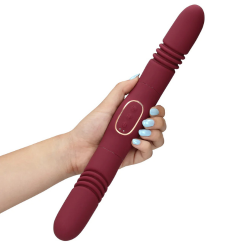 Double-Sided Thrusting Vibrator - Merlot Grape van Loveline - sht-love074red