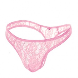 Sissy-String aus rosa Spitze für Crossdresser - mae-cl-102