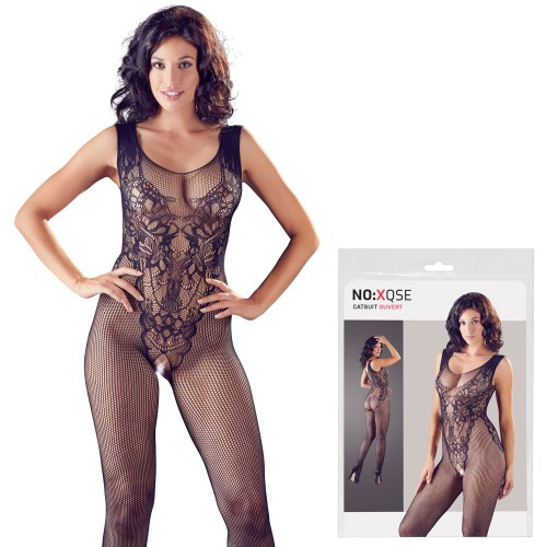 Net catsuit with an integrated lace body by NO:XQSE