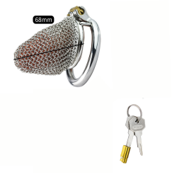 Mesh metal penis chastity cage - short - mae-sm-017s