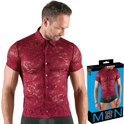 Elegantes transparentes Hemd in Bordeauxrot – von Svenjoyment