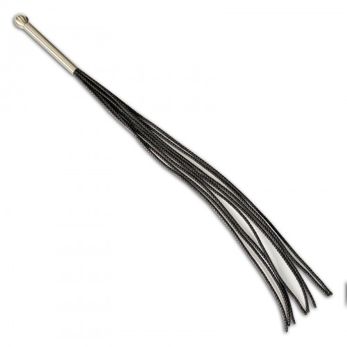 8 Tail Leather Braided Flogger with stainless steel handle