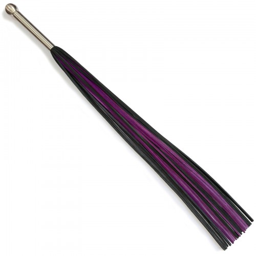 Black Purple Leather Latigo Flogging Whip with 18 leather falls