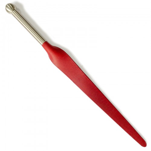 Red leather Slapper with stainless steel handle