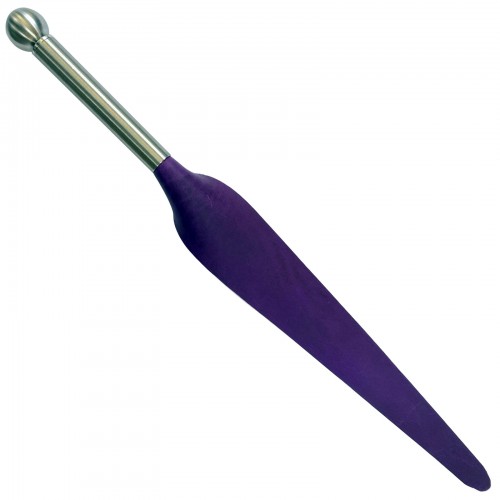 Purple leather Slapper with stainless steel handle