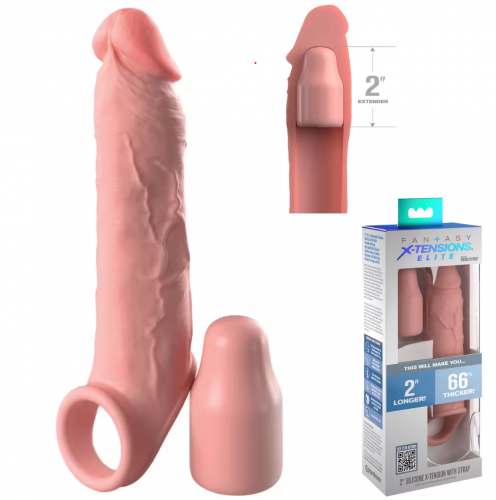 2" siliconen X-tension met Strap - van Fantasy Elite