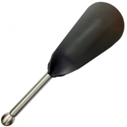 Zwart leder / rubber Paddle met RVS Handvat - nl-kp1249