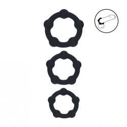 Weicher Silikon-Cockring mit Perlen – 3er-Pack von Levelz - sht-lvl01-0024blk