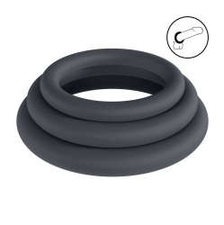 Silikon Penisringe Set von 3 – L/XL/XXL von Levelz - sht-lvl01-0007blk