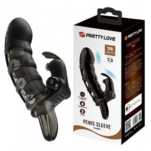 Cuper - Penis Sleeve + Rabbit Vibrator - ri-4950