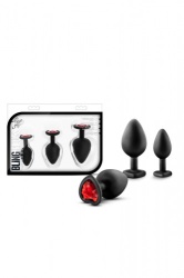 Luxe Bling Plugs Trainingskit Zwart met Rode Edelstenen van BLUSH - odc-120316