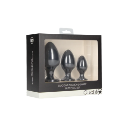 Diamantförmiges Analplug-Set von OUCH! - sht-ou493blk