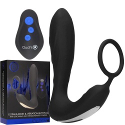 E-stim vibrerende anaalplug en penisring - sht-ou580blk
