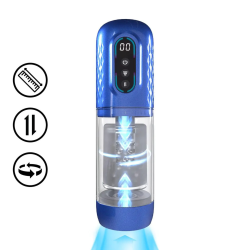 Vortex - Suction, Rotating and Thrusting Masturbation Pump - Metallic Blue - sht-pmp064mbl