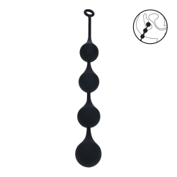 XXL silicone anal balls in waterdrop shape - sht-lvl09-0002blk