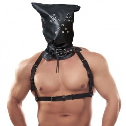 Ledergefütterte BDSM Kopfmaske von NLLeather - nl-lhb