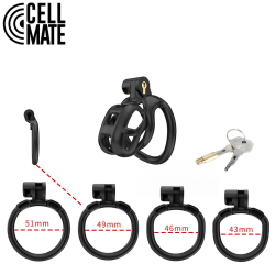 CELLMATE - Guardian Chastity Cage Zwart Maat 0 - du-140195