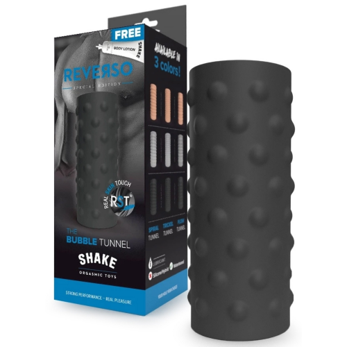The Bubble Tunnel Shake Reverso Masturbator - Zwart - m4m-51204