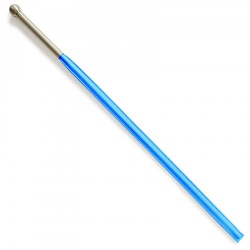 Blue Leather flexible cane with stainless steel handle - nl-ksis2002b