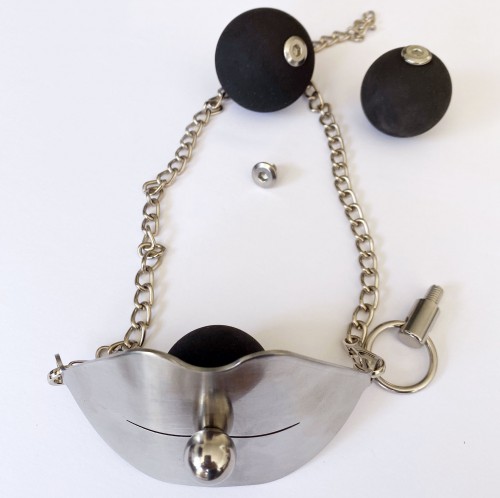 Lippen aus Edelstahl mit Knebel - ll-2400600