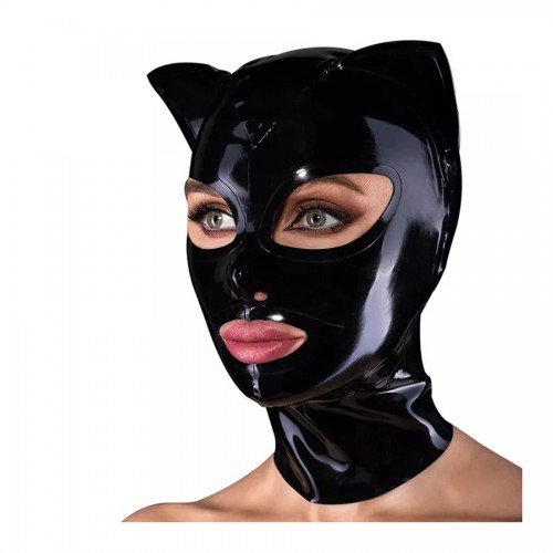 Black Cat Fetish Hood - gb-56772
