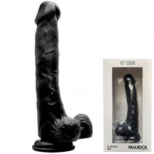 Realistic Dildo - 27 cm / 10 inch by RealRock - sht-rea018blk