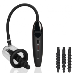 Rechargeable Anal Pump with 3 plugs - sh-ou910blk