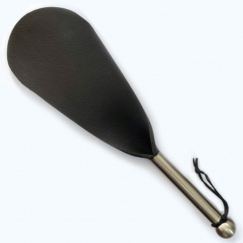 Black Rubber/leather Paddle with stainless steel handle - nl-kz1369b