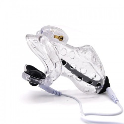 Long E-Stim Chastity Device with Urethral Plug - mae-fm-028l