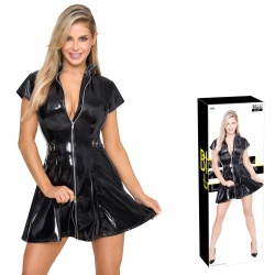 Hochgeschlossenes Lack-Minikleid von Black Level - or-285181410