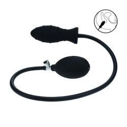 Ribbed Inflatable Silicone Anal Plug - by Levelz - sht-lvl04-0001blk