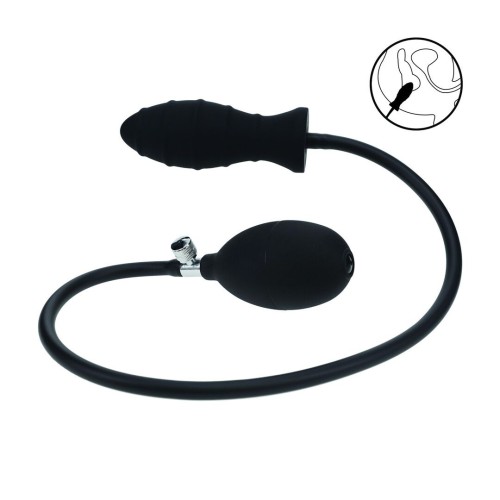 Ribbed Inflatable Silicone Anal Plug - by Levelz - sht-lvl04-0001blk