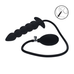 Beaded Inflatable Silicone Anal Plug - by Levelz - sht-lvl04-0002blk