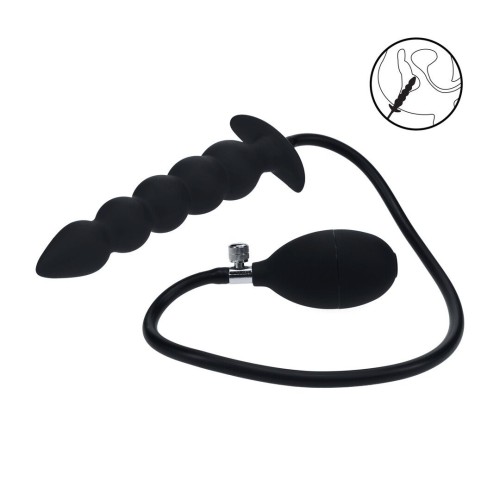 Beaded Inflatable Silicone Anal Plug - by Levelz - sht-lvl04-0002blk