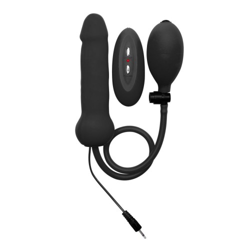 Inflatable and Vibrating Silicone Dildo by Ouch! - sht-ou118blk