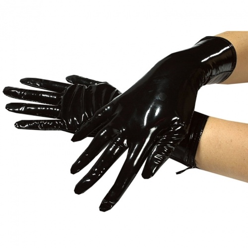 Short Black PVC Gloves #1063 - le-1063