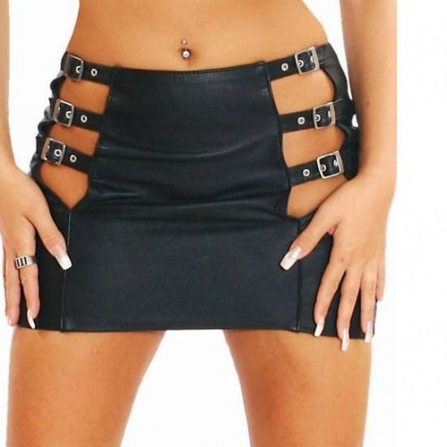 Black Leather Miniskirt 5101 - le-5101