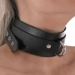 Leather Collar from Ledapol 5212 - le-5212-blk