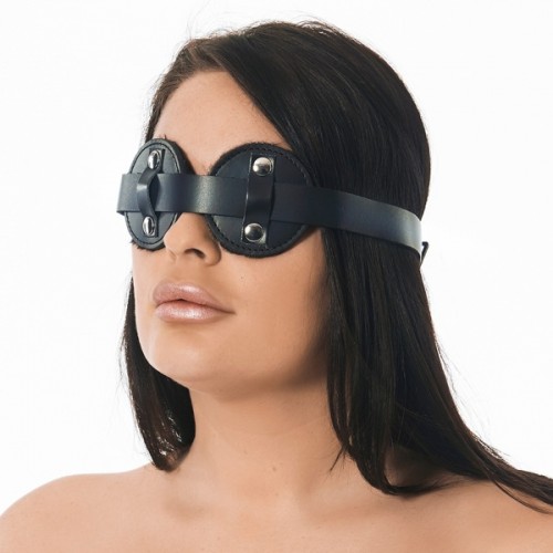 Round Eye Leather Blindfold by Rimba - ri-7574