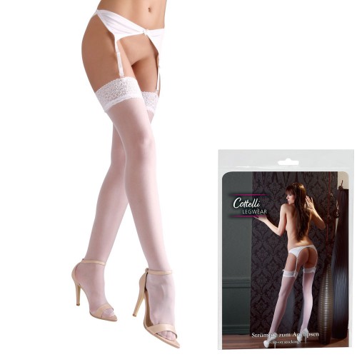 Straps-Strümpfe weiss