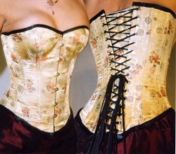 Goud zijden corset met chinese print - et-ec007-gogo