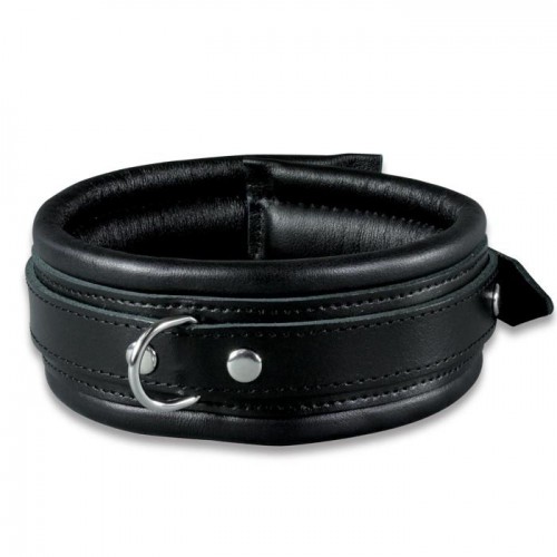 Narrow Black Leather Collar by SaXos - os-0100-1s