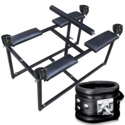 Steel Whipping Bench with Leather Cuffs - dgs-108