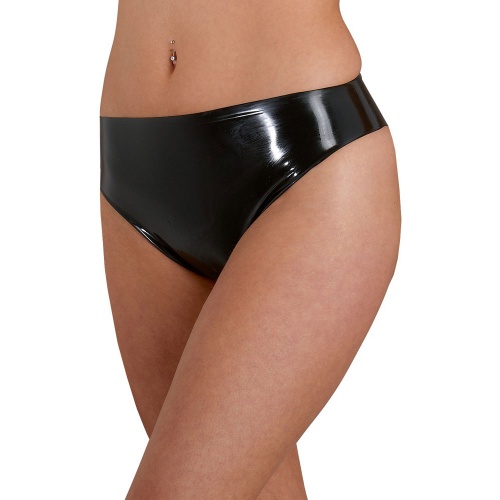 Zwarte Latex-Slip van Late-X - or-2900050