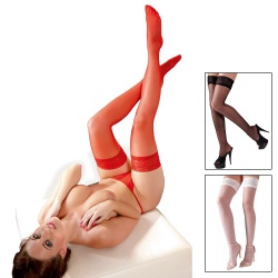 Hold-up Stockings by Cottelli Collection - or-2520079-red