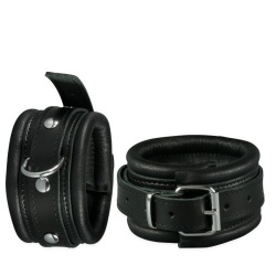 Luxury narrow black padded Feet cuffs - os-0100-3s