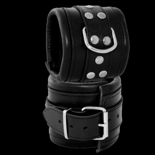 Leder Handfessel Schwarz - os-0102-2s