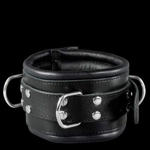 Black Leather Collar - os-0102-1s